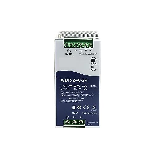 WDR-240 240 W 180-550 V AC auf DC 24 V 48 V industrielles DIN-Schienen-Schaltnetzteil WDR-240-24 WDR-240-48, 1 Stück (Größe: 24 V) von BAWHO