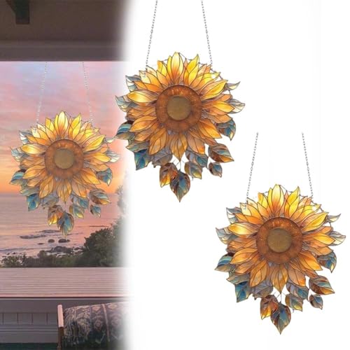 Sonnenblumen-Fensterbehang aus Acryl, Sonnenblumen-Sonnenfänger, Sonnenblume aus Buntglas, Acryl-Blumen-Fensterpaneel, Wanddekoration für den Außenbereich, Sonnenblumen-Geschenke für Mama (30CM,2PC) Sonnenblumen-Fensterbehang aus Acryl, Sonnenblumen-Sonnenfänger, Sonnenblume aus Buntglas, Acryl-Blumen-Fensterpaneel, Wanddekoration für den Außenbereich, Sonnenblumen-Geschenke für Mama (30CM,2PC) von BAWUTZ
