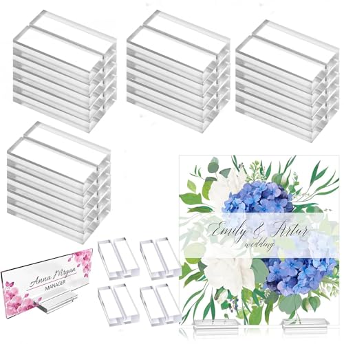 Tischkartenhalter aus Acryl,durchsichtige Tischkartenständer aus Acryl, durchsichtige Acrylständer zur Präsentation für Hochzeit, Tischnummern, Ausstellungen, Büro, Restaurant, Geschäft (20PC,8*5) von BAWUTZ