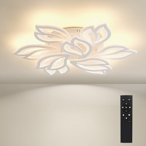 BAYHT Deckenlampe LED Deckenleuchte Dimmbar mit Fernbedienung 120W Wohnzimmerlampe Modern Design Schlafzimmerlampe Küchenlampe für Schlafzimmer Esszimmer Wohnzimmer Arbeitszimmer von BAYHT