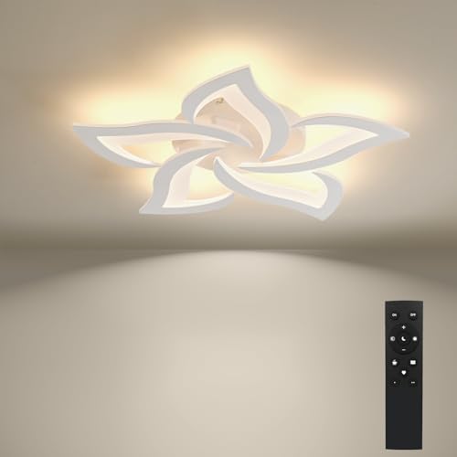 BAYHT Deckenlampe LED Deckenleuchte Dimmbar mit Fernbedienung 45W Wohnzimmerlampe Modern Design Schlafzimmerlampe Küchenlampe für Schlafzimmer Esszimmer Wohnzimmer Arbeitszimmer 63cm BAYHT Deckenlampe LED Deckenleuchte Dimmbar mit Fernbedienung 45W Wohnzimmerlampe Modern Design Schlafzimmerlampe Küchenlampe für Schlafzimmer Esszimmer Wohnzimmer Arbeitszimmer 63cm von BAYHT