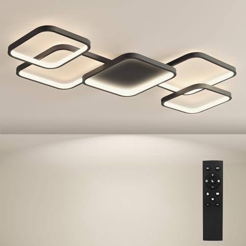 BAYHT LED Deckenlamp Wohnzimmerlampe Dimmbar Deckenleuchte mit Fernbedienung 56W 6720LM 3000K-6500K Geeignet für Wohnzimmer, Deckenleuchte Schlafzimmer Schwarz BAYHT LED Deckenlamp Wohnzimmerlampe Dimmbar Deckenleuchte mit Fernbedienung 56W 6720LM 3000K-6500K Geeignet für Wohnzimmer, Deckenleuchte Schlafzimmer Schwarz von BAYHT