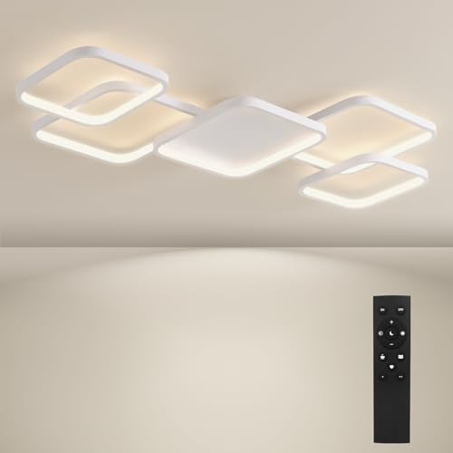 BAYHT LED Deckenlamp Wohnzimmerlampe Dimmbar Deckenleuchte mit Fernbedienung 56W 6720LM 3000K-6500K Geeignet für Wohnzimmer, Deckenleuchte Schlafzimmer Weiß von BAYHT