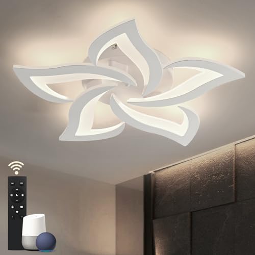 BAYHT Smart LED Deckenleuchte Dimmbar, Kompatibel mit Alexa Google Home, Blumen Deckenlampe für Wohnzimmer Schlafzimmer, Moderne Lampe Decke Beleuchtung, Großer Kronleuchter 5 Heads/Ø63cm/45W von BAYHT