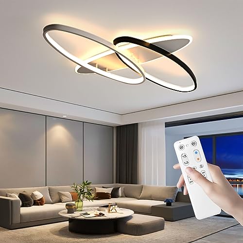 LED Deckenleuchte Dimmbar Deckenlampe, Modern Wohnzimmerlampe mit Fernbedienung, 52W Schlafzimmerlampe Deckenbeleuchtung für Wohnzimmer Schlafzimmer Küche Esszimmer und Büro von BAYHT