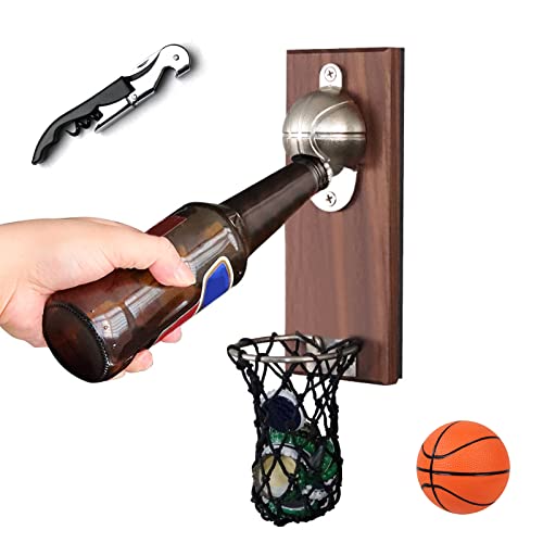 Flaschenöffner wand Lustig Flaschenöffner BierMagnetischer Kühlschrank Flaschenöffner Basketball Shot Flaschenöffner mit Tasche (Basketball) von BAYINBROOK