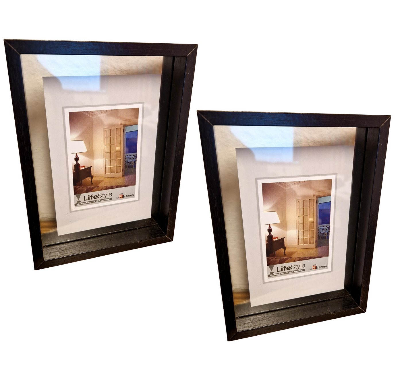 BAYLI Bilderrahmen 2er Set Fotorahmen 13 x 18 cm schwarz - Bilderrahmen MDF Holz mit BAYLI Bilderrahmen 2er Set Fotorahmen 13 x 18 cm schwarz - Bilderrahmen MDF Holz mit von BAYLI