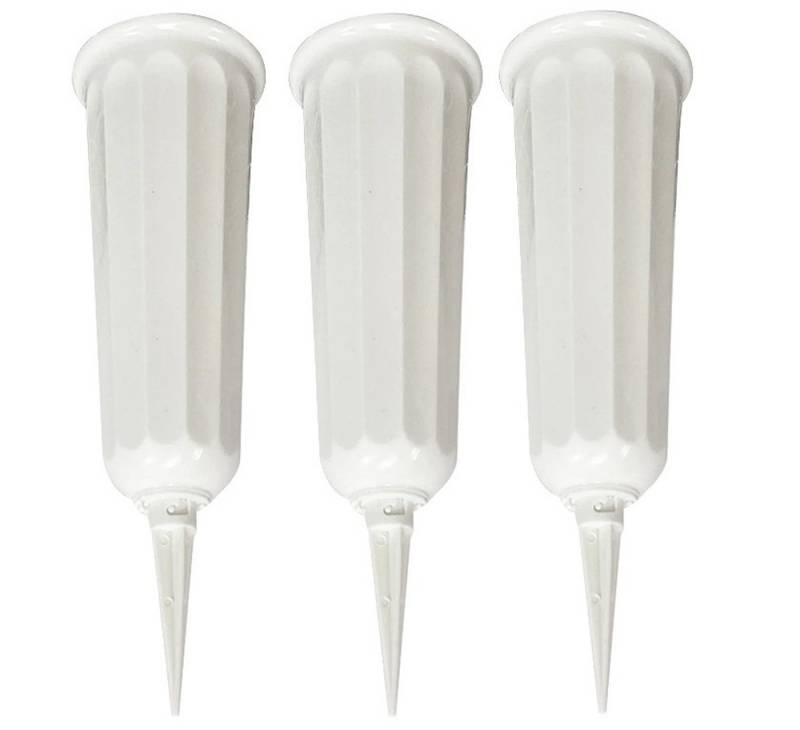 BAYLI Bodenvase 3er Set Grabvase aus Kunststoff mit Erdspieß, Friedhofsvase in Weiß BAYLI Bodenvase 3er Set Grabvase aus Kunststoff mit Erdspieß, Friedhofsvase in Weiß von Bayli