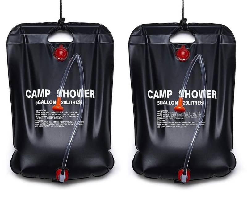 BAYLI Gartendusche 2er Set Camping Dusche 20 Liter, Tragbare Outdoordusche, Solardusche von BAYLI