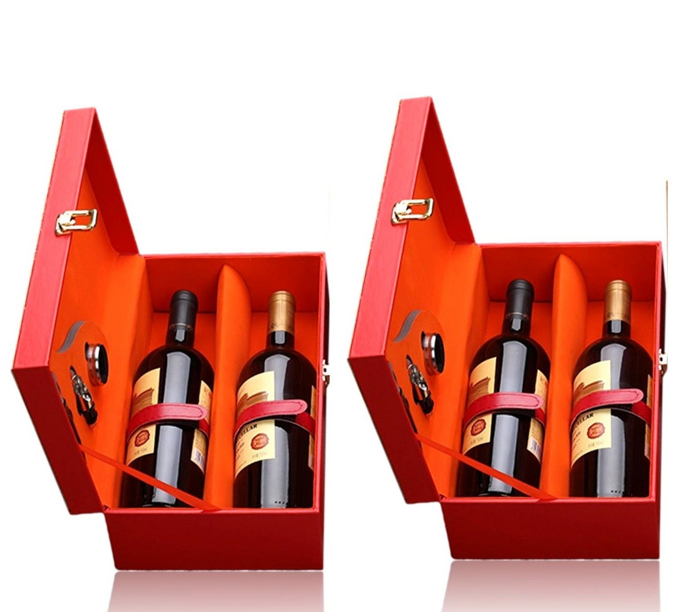 BAYLI Geschenkbox 2 x Sommelier-Set in edler Geschenkbox für zwei Weinflaschen, Weinbo von BAYLI