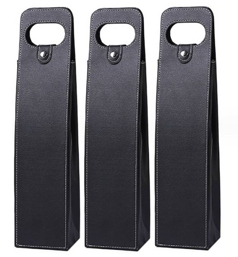 BAYLI Geschenkbox 3 x Geschenktasche aus Kunstleder mit luxuriöser Optik in Schwarz von Bayli