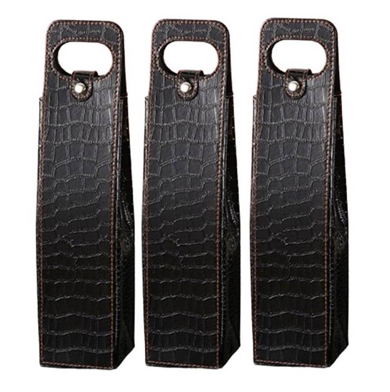 BAYLI Geschenkbox 3x Geschenktasche aus Kunstleder mit luxuriöser Kroko Optik Schwarz von BAYLI