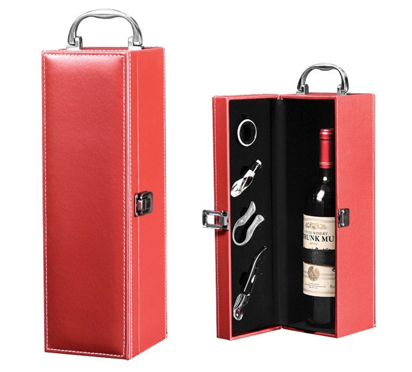 BAYLI Geschenkbox 4-teiliges Sommelier-Set in edler Geschenkbox für 1 Weinflasche von BAYLI