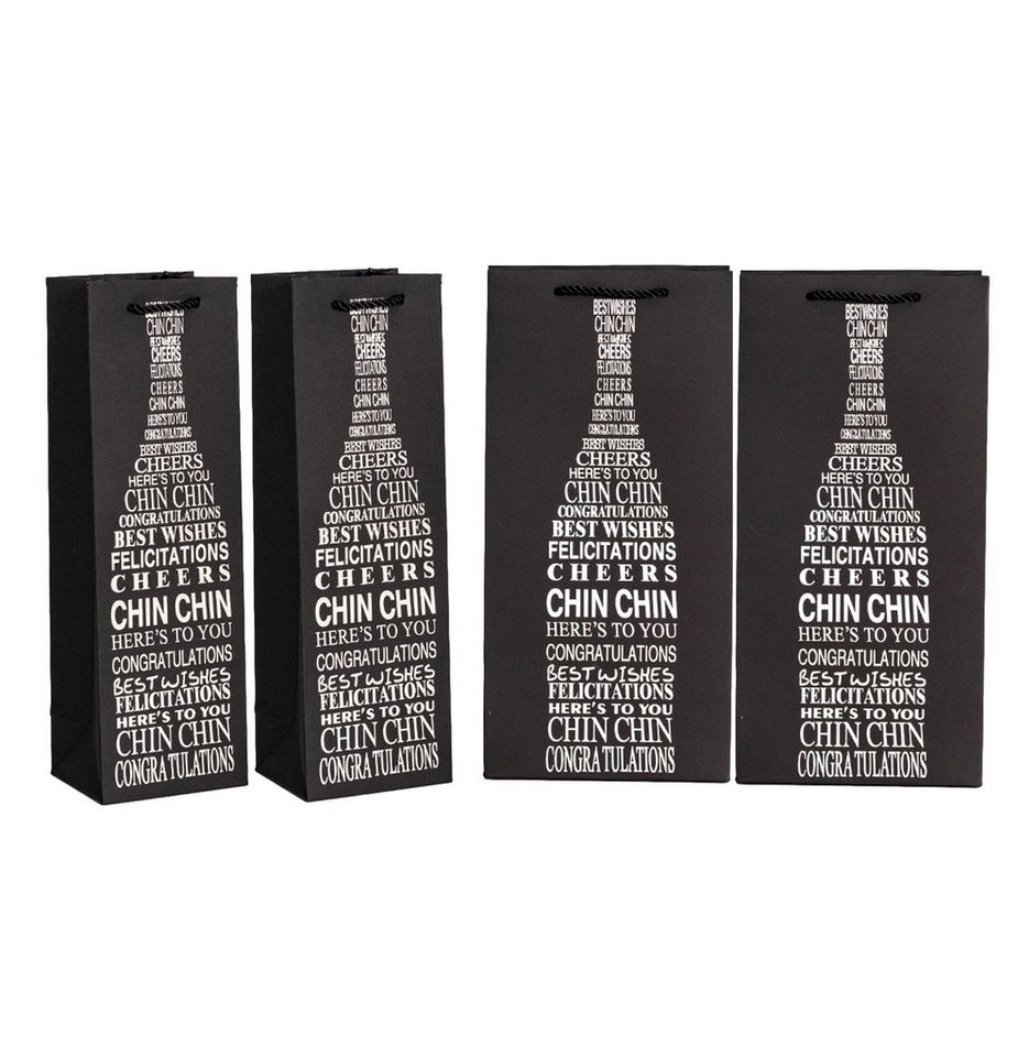 BAYLI Geschenkbox 4er Set Geschenktasche aus Papier, 2 x Weintasche für Einzelflasche von BAYLI