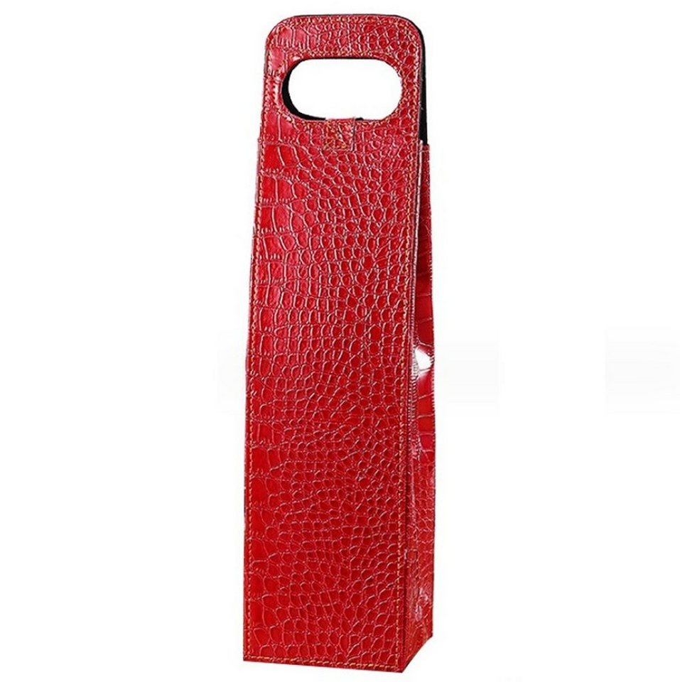 BAYLI Geschenkbox Geschenktasche aus Kunstleder mit luxuriöser Kroko Optik in Rot von BAYLI