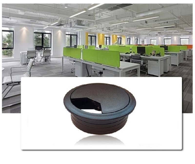BAYLI Isolierband 20 Stück Kabeldurchführung Schreibtisch 80mm - Farbe schwarz - Kabeldu von Bayli