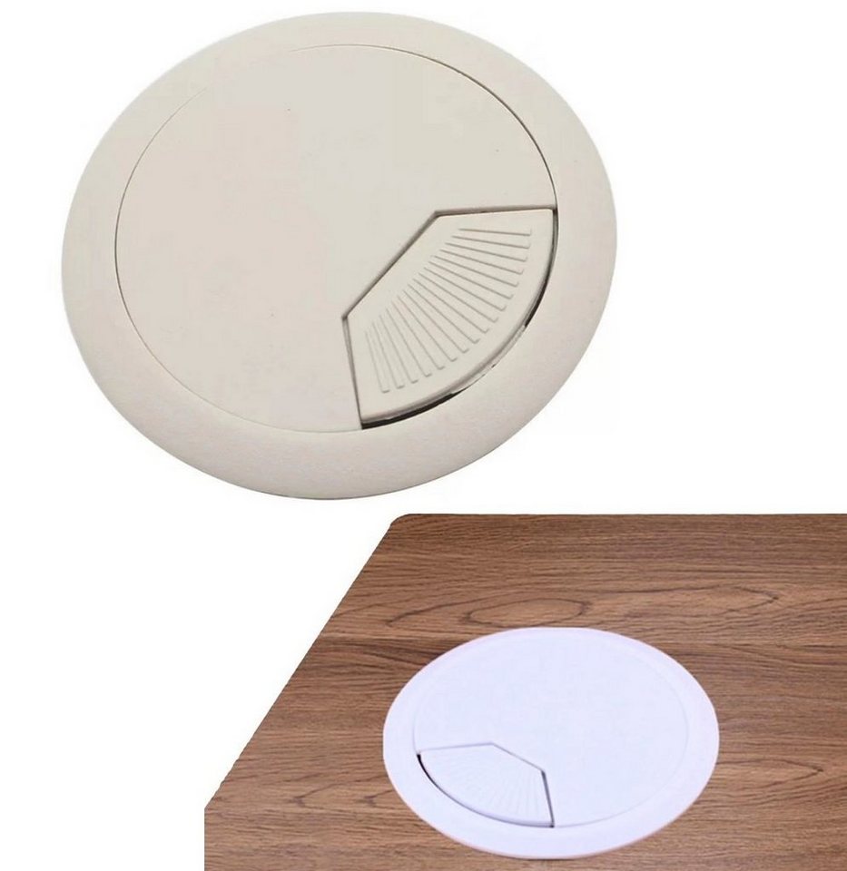 BAYLI Isolierband 2er Set Kabeldurchführung Schreibtisch 60mm - Farbe [weiß] - Kabeldurc von Bayli