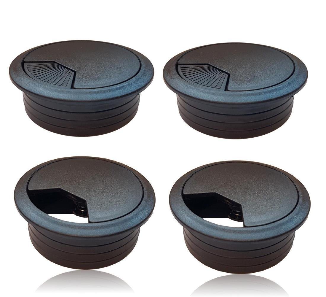 BAYLI Isolierband 4er Set Kabeldurchführung Schreibtisch 60mm - Farbe [schwarz] - Kabeld von BAYLI