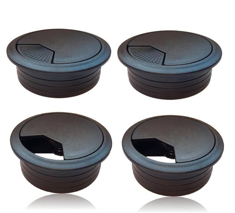 BAYLI Isolierband 4er Set Kabeldurchführung Schreibtisch 60mm - Farbe [schwarz] - Kabeld von BAYLI