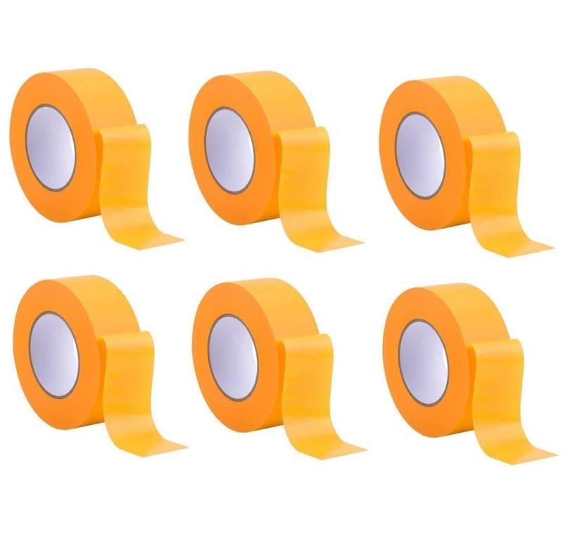 BAYLI Kreppband 6 x Rollen - Profi Goldband Klebeband 50 m Rolle x 60 mm - Malerband von BAYLI