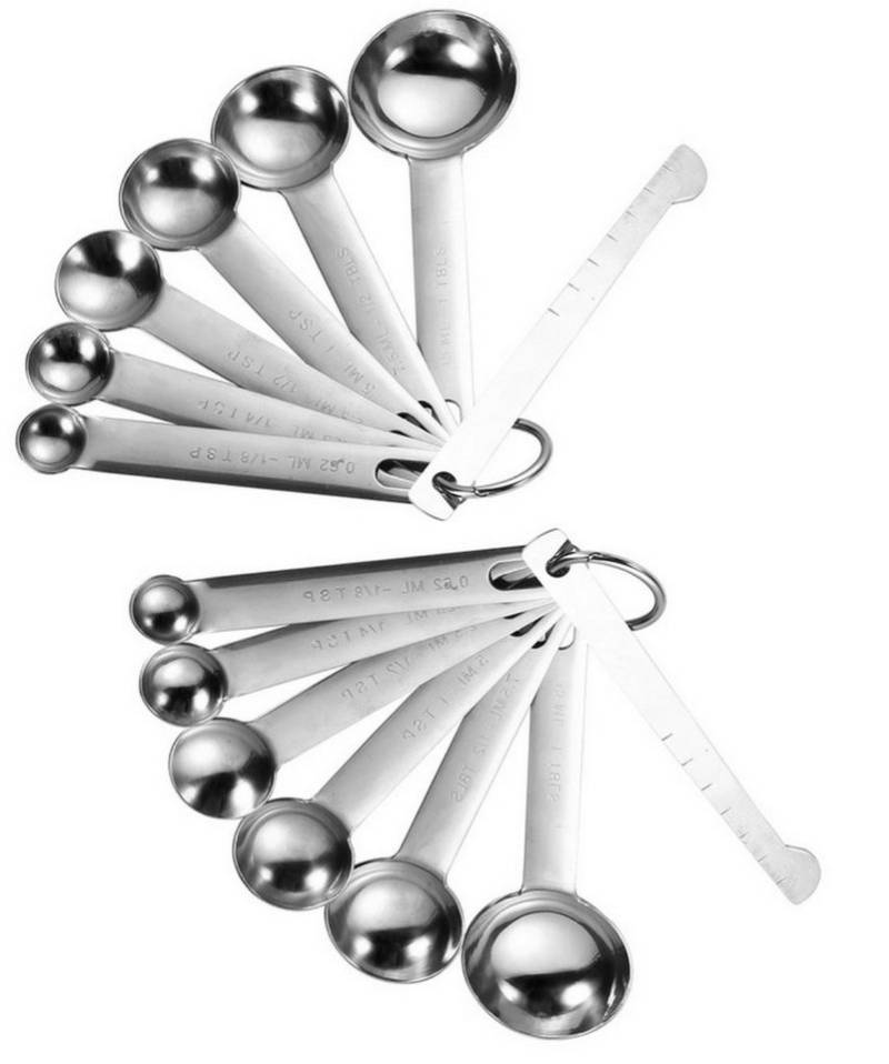 BAYLI Pizzaschneider 2 x 6 teiliges Messlöffel Set Edelstahl, Dosierlöffel mit Messlineal BAYLI Pizzaschneider 2 x 6 teiliges Messlöffel Set Edelstahl, Dosierlöffel mit Messlineal von BAYLI