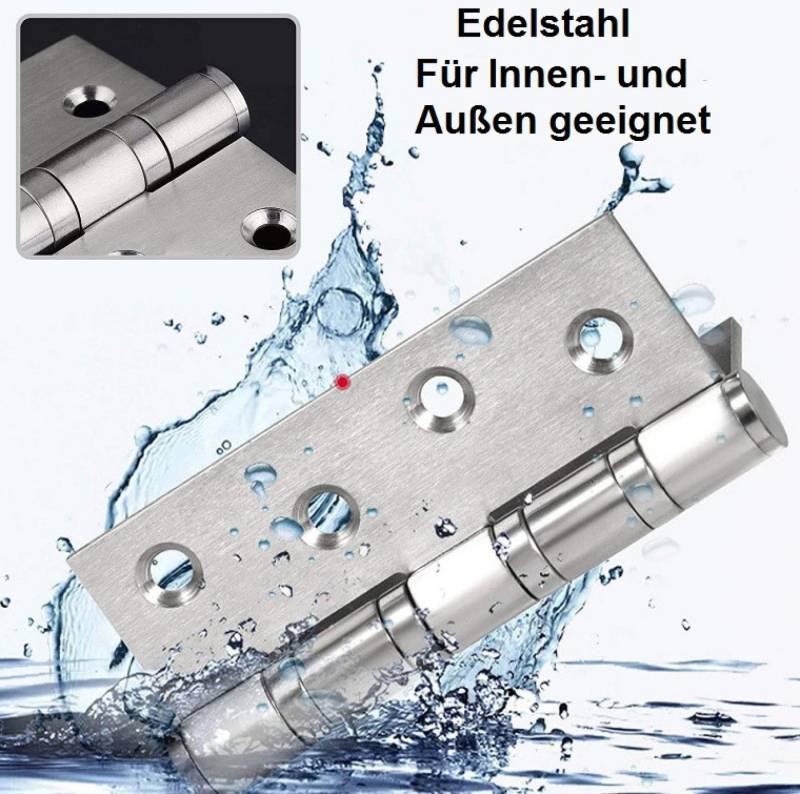BAYLI Möbelbeschlag 8 x Edelstahl Scharniere Tor - Schwerlast Türbänder - Gartentor Edelst von Bayli