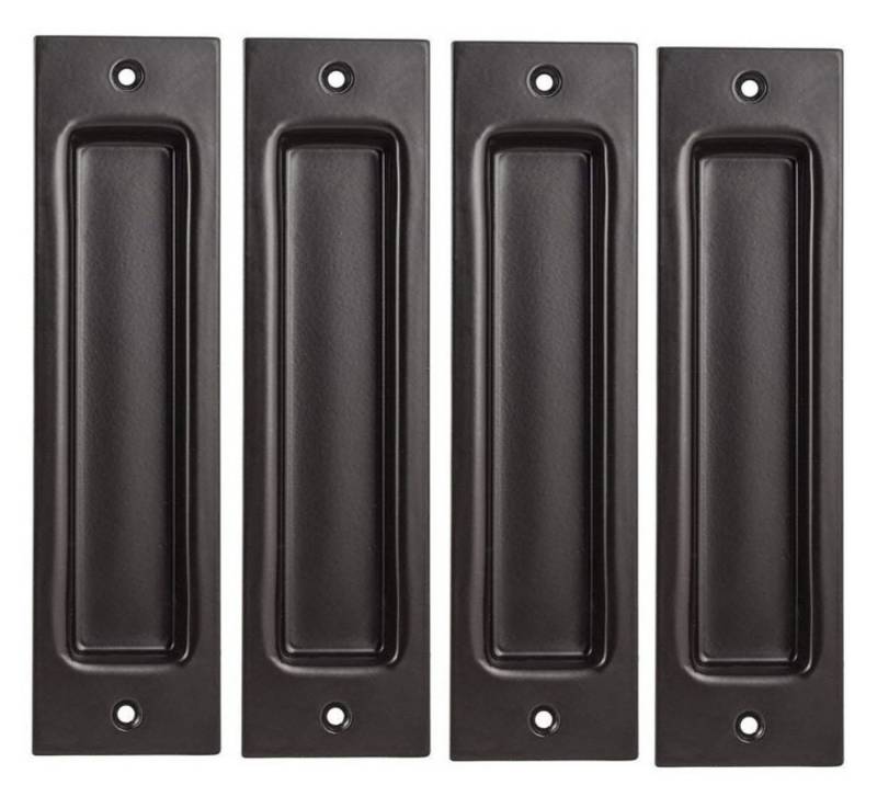 BAYLI Möbelgriff 4er Set - Schiebetürmuschel [schwarz-matt] - Muschelgriff aus Stahl von BAYLI