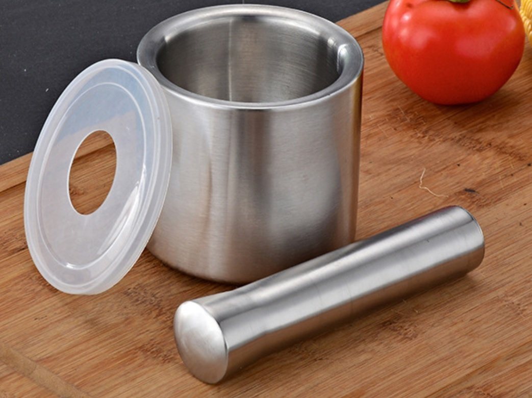 BAYLI Mörser 2er Set BAYLI Edelstahl Mörser mit Stößel & Deckel - Massiver Gewürzmö BAYLI Mörser 2er Set BAYLI Edelstahl Mörser mit Stößel & Deckel - Massiver Gewürzmö von BAYLI