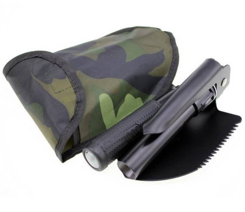 BAYLI Multitool Camping Klappspaten mit Kompass inkl. Camouflage Tasche - Outdoor von BAYLI