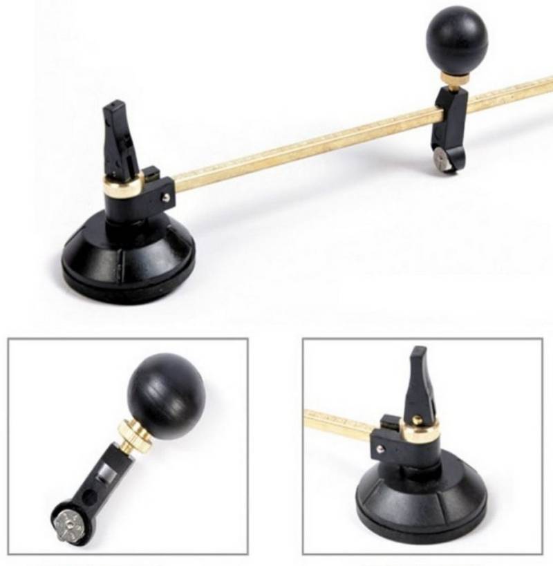 BAYLI Multitool Glasrundschneider Ø 65-400 mm für Glasstärke von 2-6 mm, Glasschneider von BAYLI