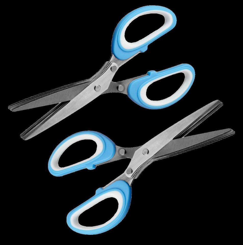 BAYLI Pizzaschneider 2er Set - 5 Klingen Kräuterschere Küche aus Edelstahl, Mehrzweckscher BAYLI Pizzaschneider 2er Set - 5 Klingen Kräuterschere Küche aus Edelstahl, Mehrzweckscher von BAYLI