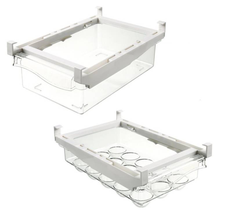 BAYLI Pizzaschneider 2er Set Kühlschrank Behälter Kunststoff, 1 x Universal Zusatz Schubla von BAYLI