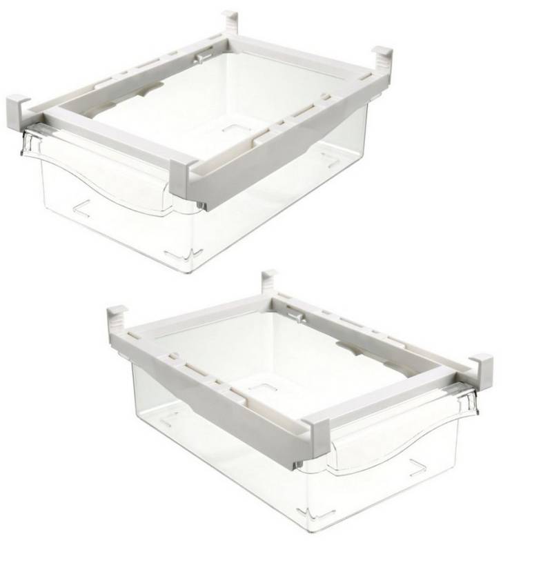 BAYLI Pizzaschneider 2er Set Universal Kühlschrank Behälter Kunststoff - Zusatz Schublade von BAYLI
