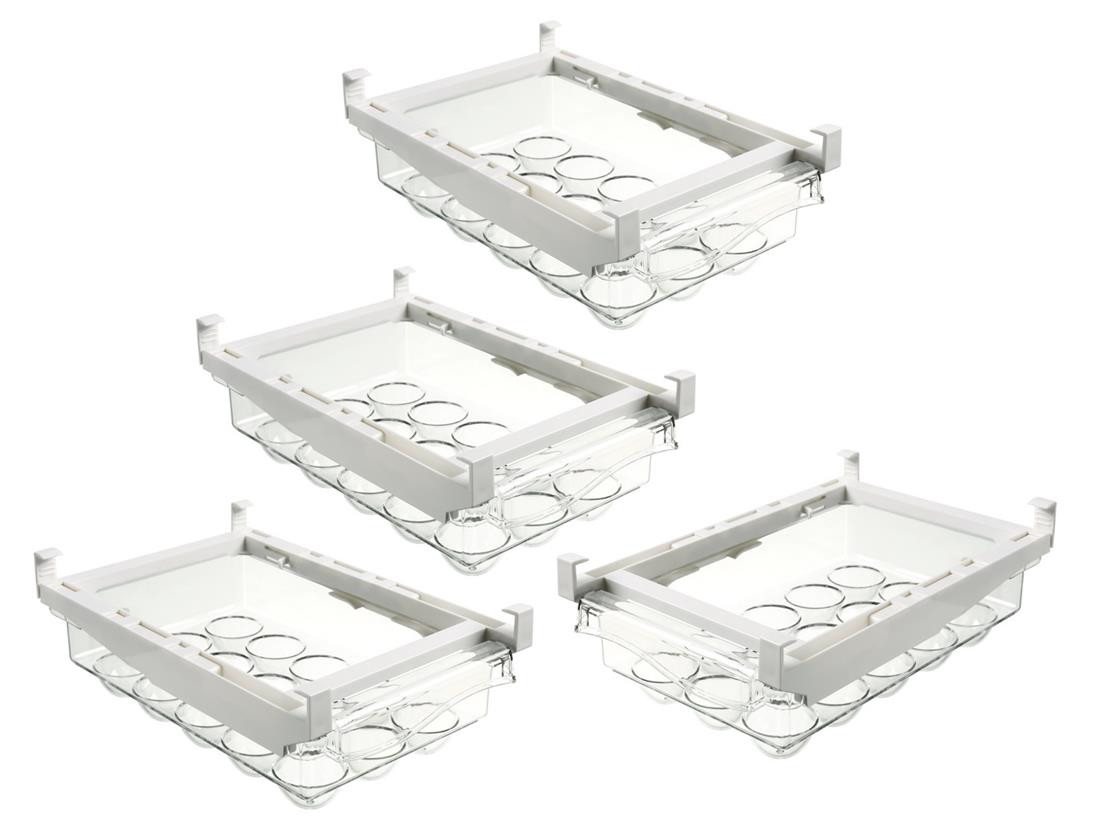 BAYLI Pizzaschneider 4er Set Eierbehälter für Kühlschrank ohne Deckel, Universal Kühlschra von BAYLI