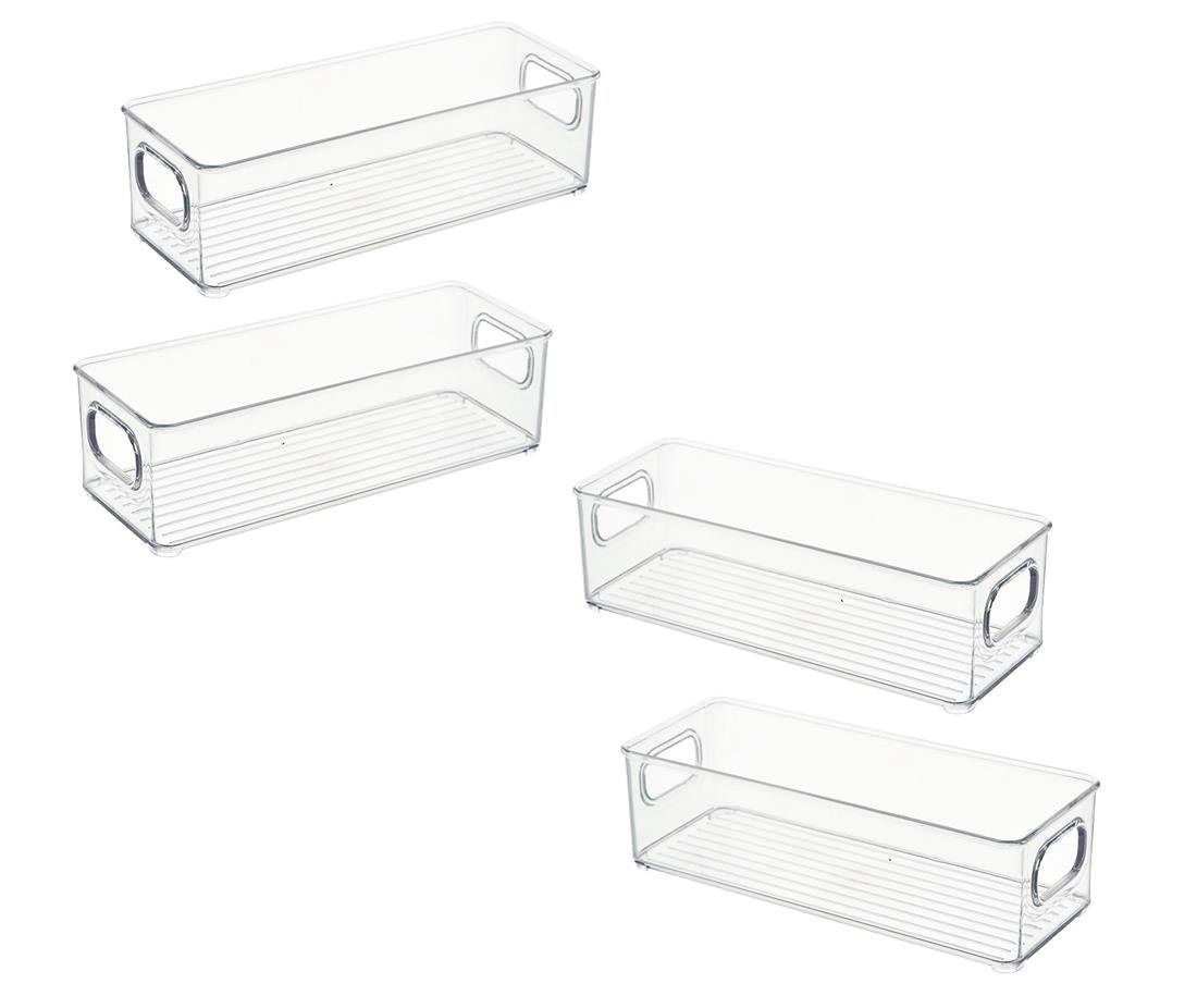 BAYLI Pizzaschneider 4er Set Kühlschrank Organizer Stapelbar, 255x10x75 mm Aufbewahrungsbox von BAYLI