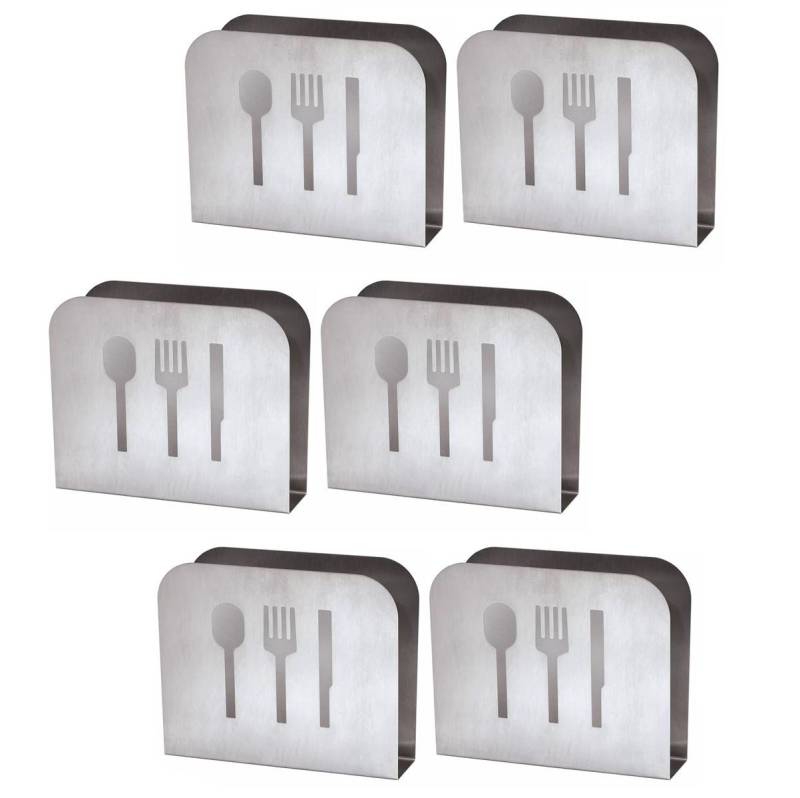 BAYLI Pizzaschneider 6er Set - Serviettenhalter aus Edelstahl, Serviettenablage für Tisch von BAYLI