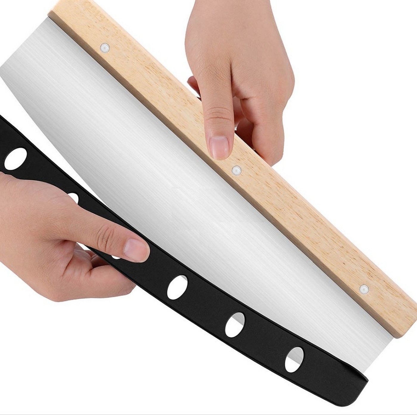 BAYLI Pizzaschneider Pizzaschneider Wiegemesser mit Klingenschutz, Pizza Cutter aus Edelst BAYLI Pizzaschneider Pizzaschneider Wiegemesser mit Klingenschutz, Pizza Cutter aus Edelst von BAYLI