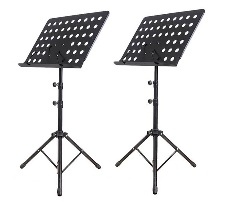 BAYLI Regal 2er Set Musikständer in Schwarz, 50 - 165cm höhenverstellbarer Notens von BAYLI