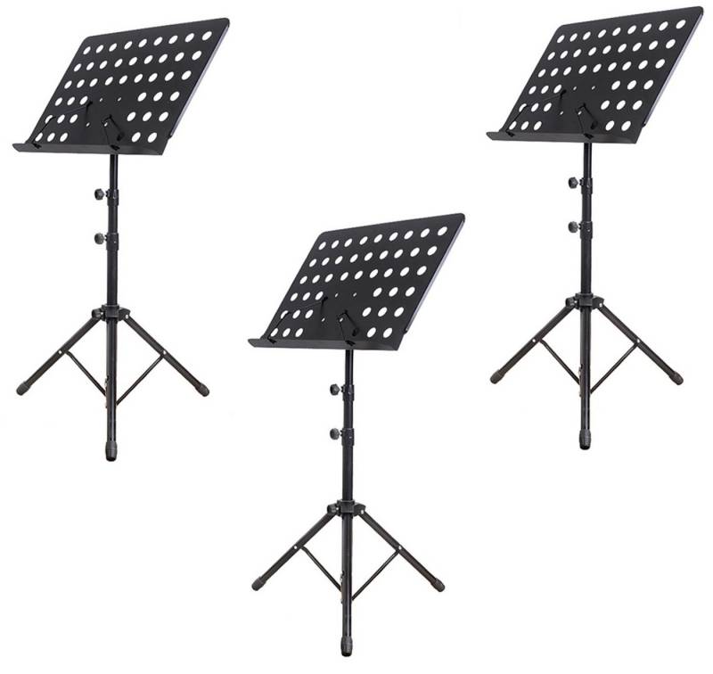 BAYLI Regal 3er Set Musikständer in Schwarz, 50 - 165cm höhenverstellbarer Notens von BAYLI