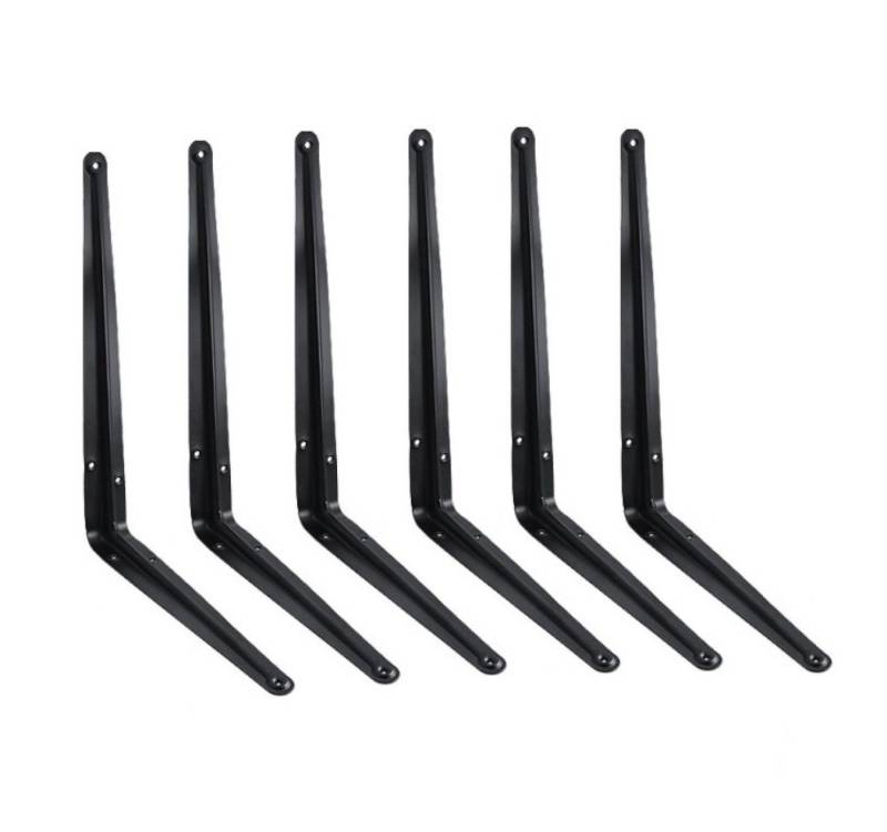 BAYLI Regal 6er Set Regalwinkel schwarz, Regalträger aus Eisen, Regalhalterung von BAYLI
