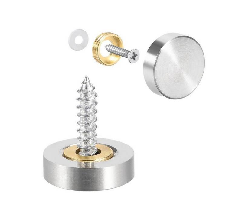BAYLI Regal 20er Set Spiegel Schrauben mit Kappen, 19mm Zierschrauben mit Abdeckk von BAYLI