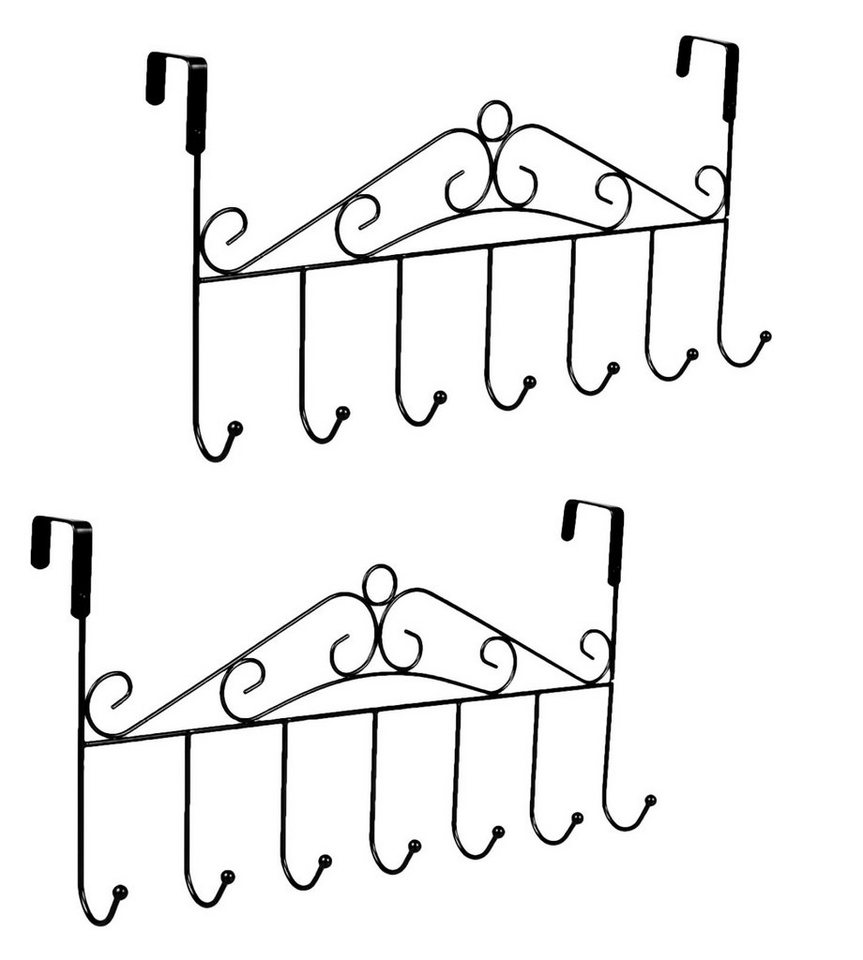 BAYLI Türgarderobe 2er Set 42,5cm Türgarderobe Metall für Montage über der Tür, Kleiderh von BAYLI