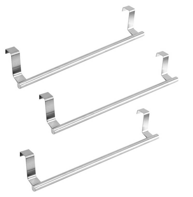BAYLI Türgarderobe 3 x Geschirrtuchhalter zum Einhängen aus Edelstahl Küchenhandtuchhalte von BAYLI