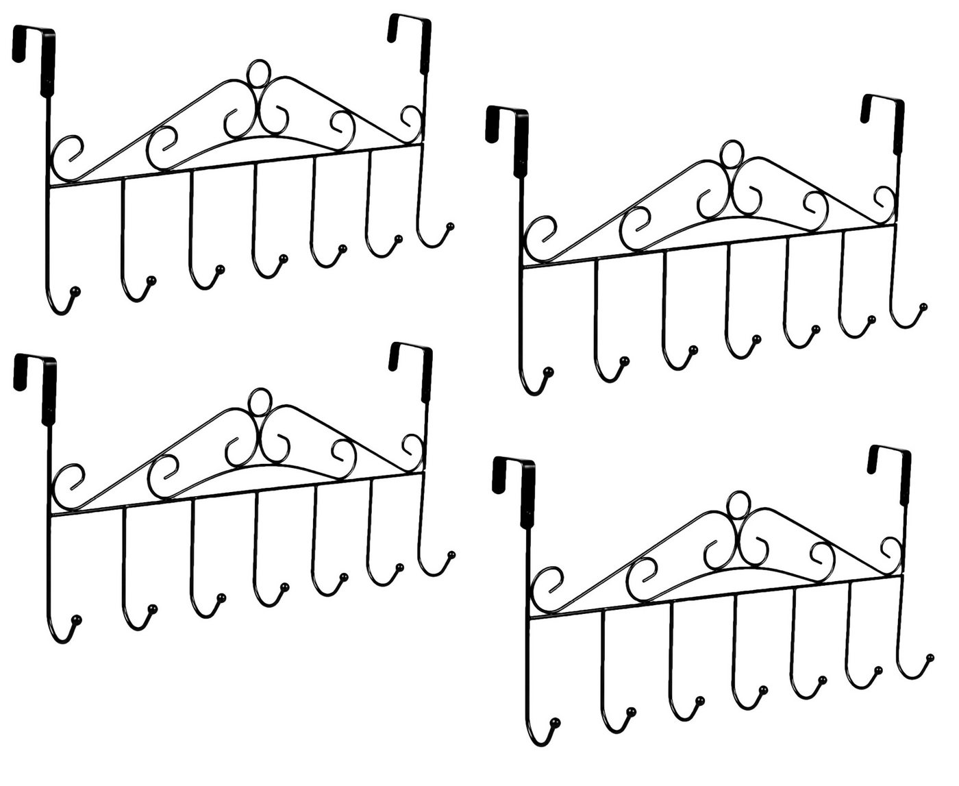 BAYLI Türgarderobe 4er Pack Türgarderobe zum Einhängen - 42,5 cm - Handtuchhalter schwarz BAYLI Türgarderobe 4er Pack Türgarderobe zum Einhängen - 42,5 cm - Handtuchhalter schwarz von BAYLI