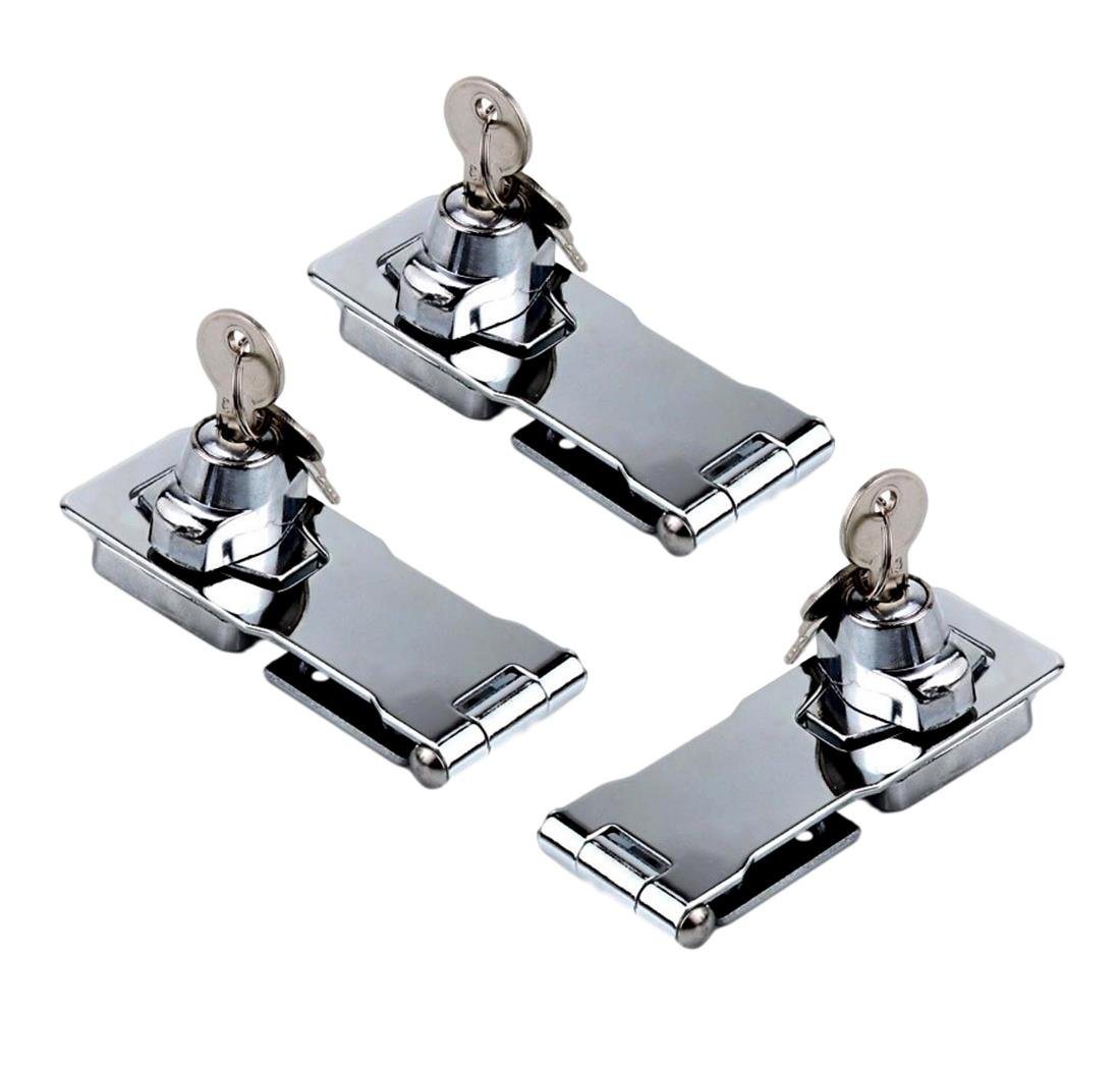 BAYLI Verschluss-Überfalle 3er Set 105mm x 40mm abschließbare Überfalle mit Schloss und 2 x Schlü BAYLI Verschluss-Überfalle 3er Set 105mm x 40mm abschließbare Überfalle mit Schloss und 2 x Schlü von BAYLI