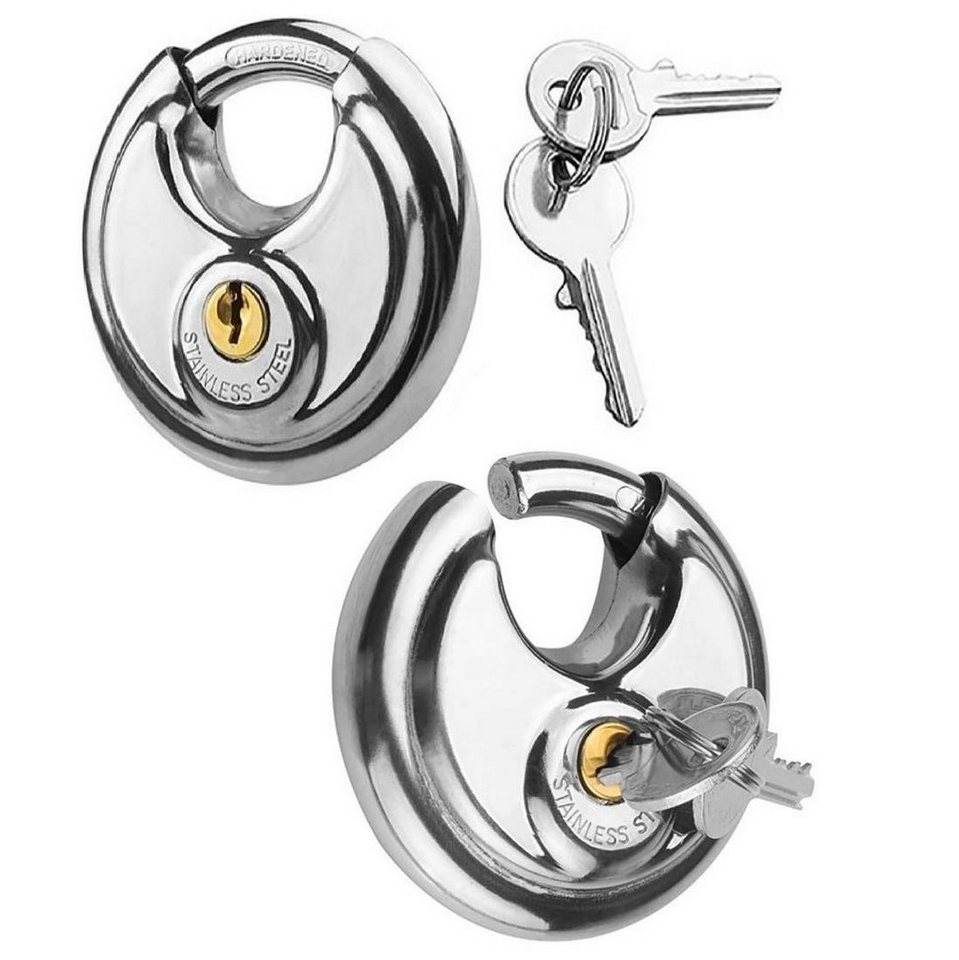 BAYLI Vorhängeschloss 2er Set Rundschloss 70mm, Sicherheitsschloss mit 2x Schlüssel, 9mm BAYLI Vorhängeschloss 2er Set Rundschloss 70mm, Sicherheitsschloss mit 2x Schlüssel, 9mm von Bayli