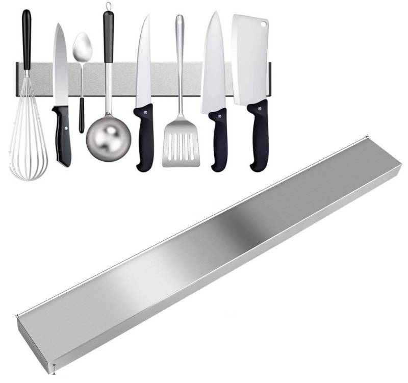BAYLI Wand-Magnet Messerhalter 2er Set Magnetleiste selbstklebend 50cm - Messerleiste Edelstahl Ohne von BAYLI