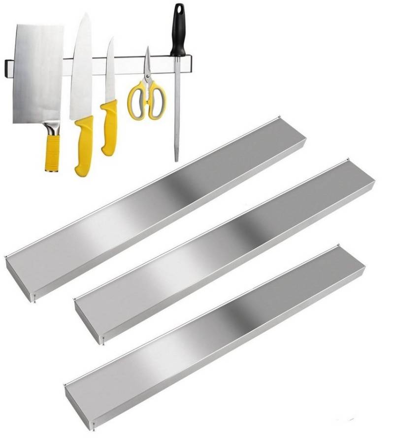 BAYLI Wand-Magnet Messerhalter 4er Set Magnetleiste selbstklebend 40cm - Messerleiste Edelstahl Ohne von Bayli