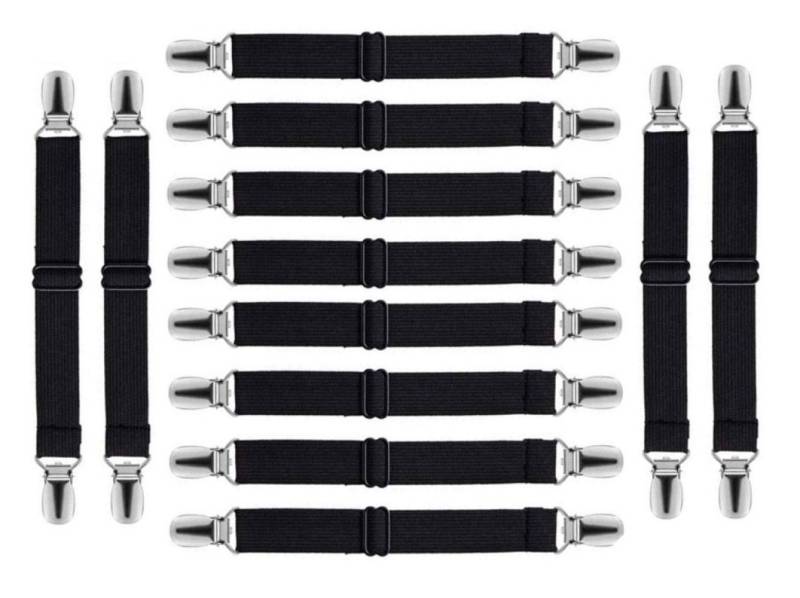 BAYLI Spannbettlaken Verstellbare Bettlakenspanner [12er Set], Betttuchspanner mit Metallc von BAYLI