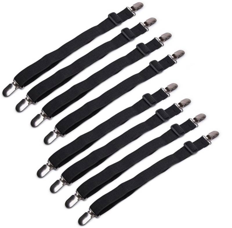BAYLI Spannbettlaken Verstellbare Bettlakenspanner [8er Set], Betttuchspanner mit Metallcl von Bayli
